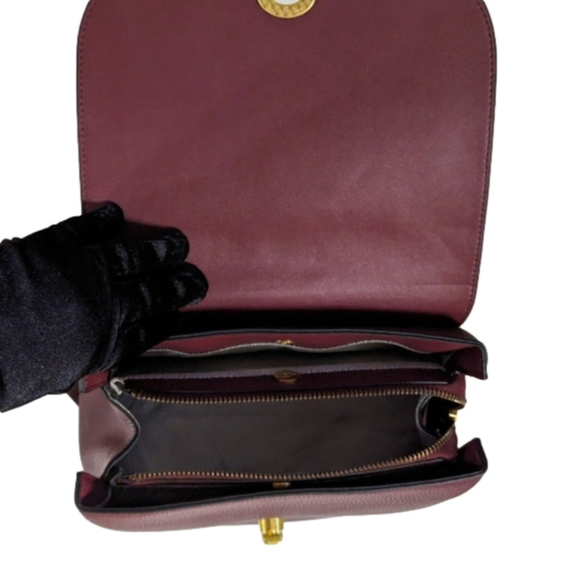 Bolvaint Geneviève Paris Backpack Purse Fine Leather Luxury Tote Bag Plum red - Picture 7 of 16